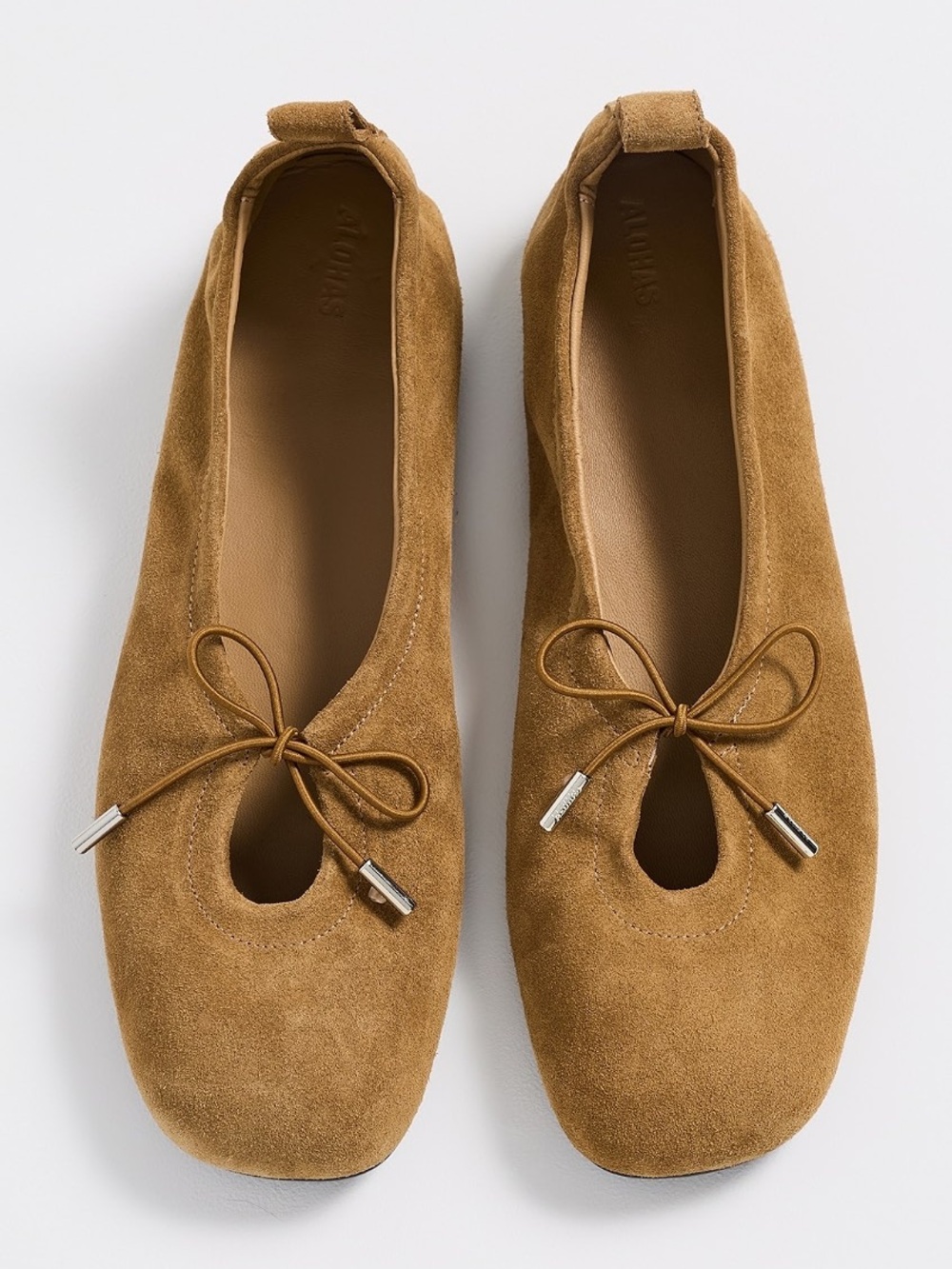 ALOHAS Rosalind Suede Ballet Flats in Suede Tan NWOB